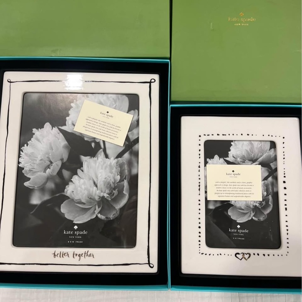 Kate Spade Black and White Wedding Bridal Lenox Picture Frames